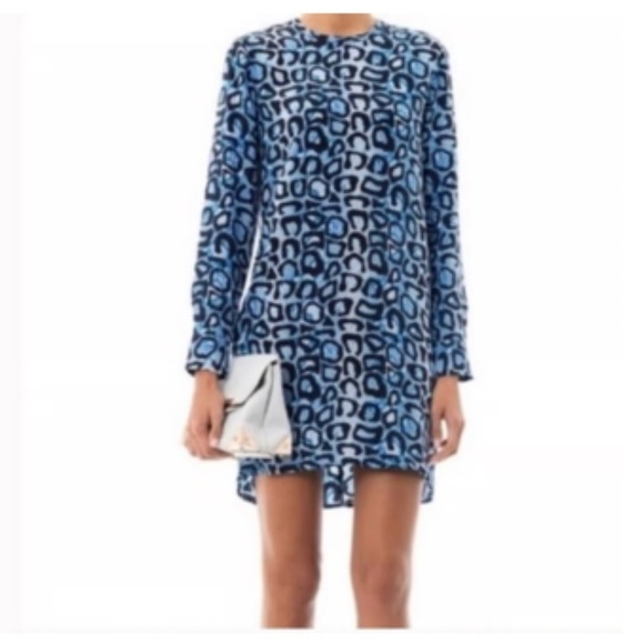 EQUIPMENT Femme Blue Animal Print Silk Dress - Picture 5 of 10